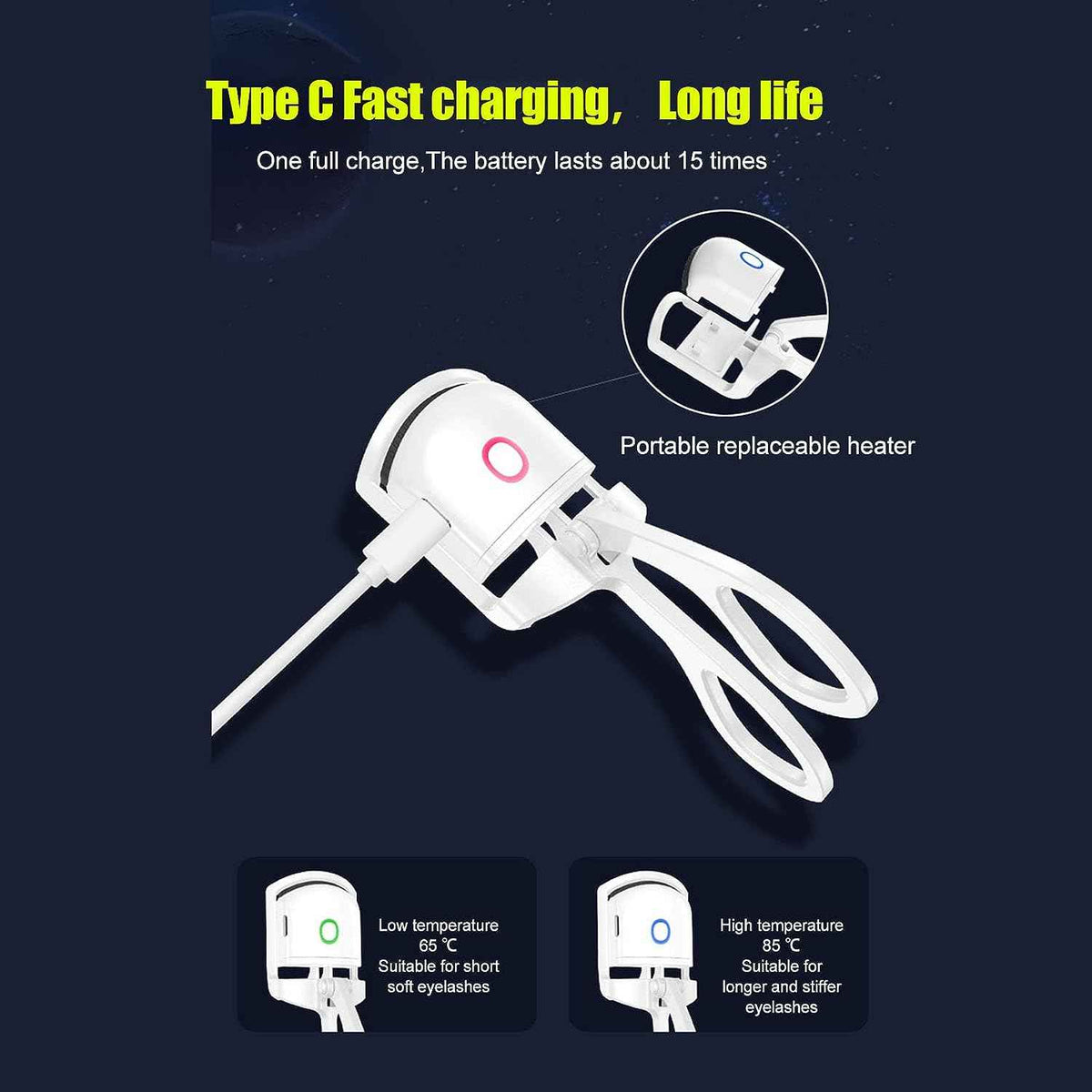 Electric Eyelash Curler Heated – packaging and contents