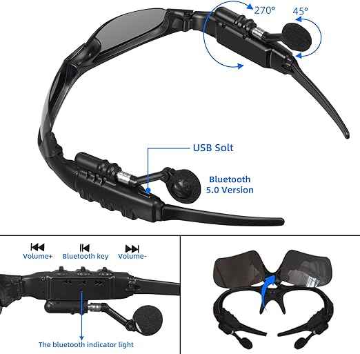 Wireless Bluetooth Headset Sunglasses – front view