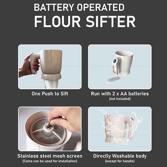 Electric Flour Sifter – side view