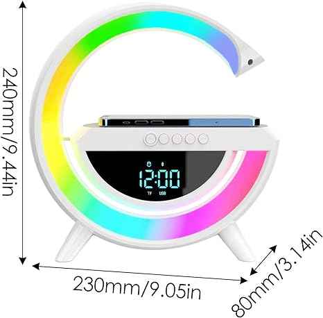 Digital Led Wireless Charger Speaker – in use