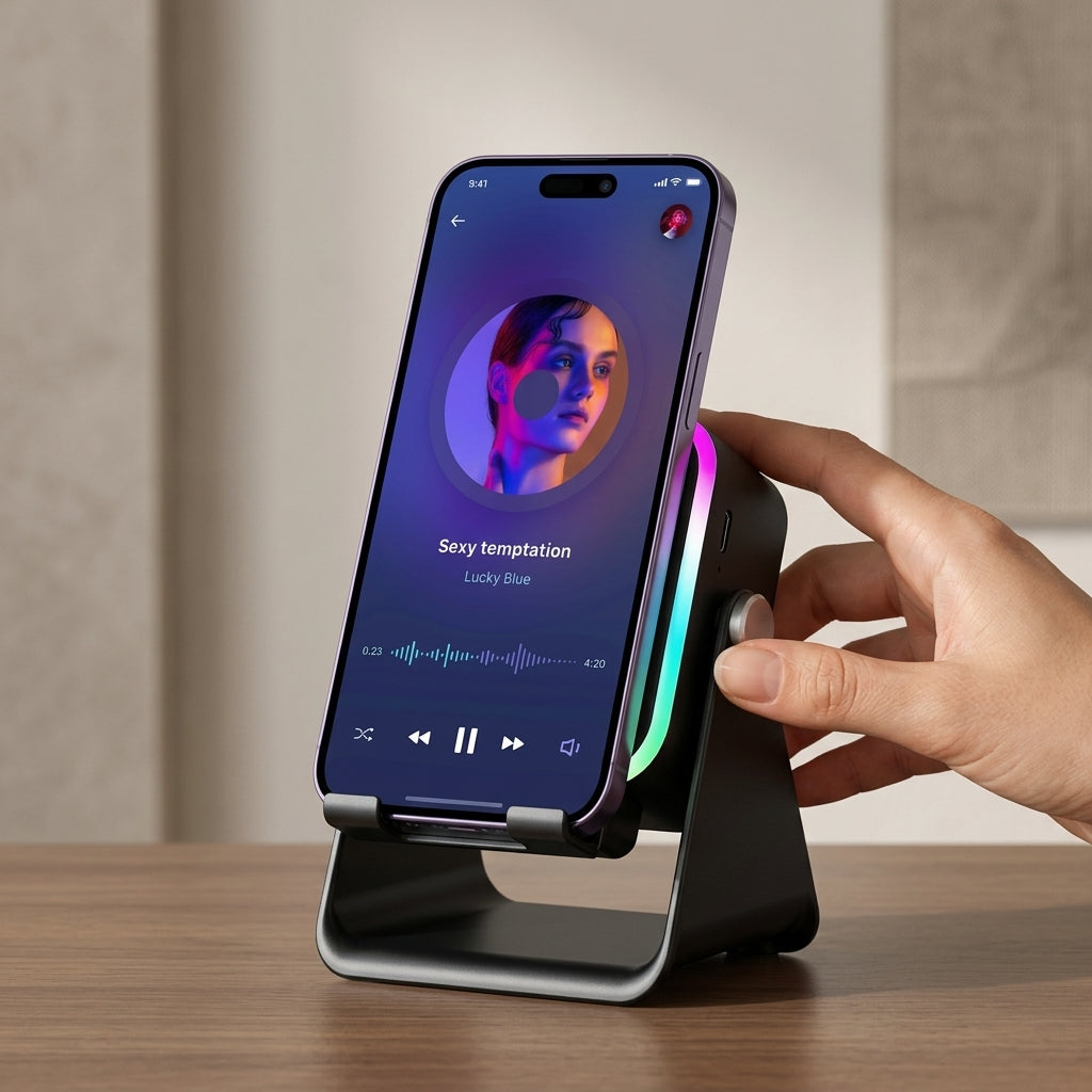 4-in-1 Wireless Induction Bluetooth Speaker – in use