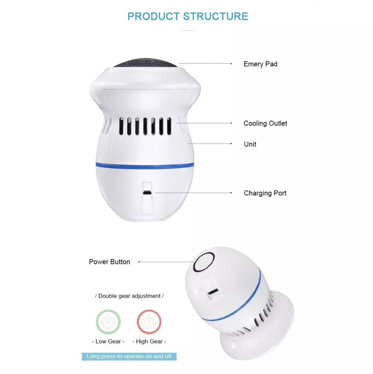 Electric Callus Remover – side view