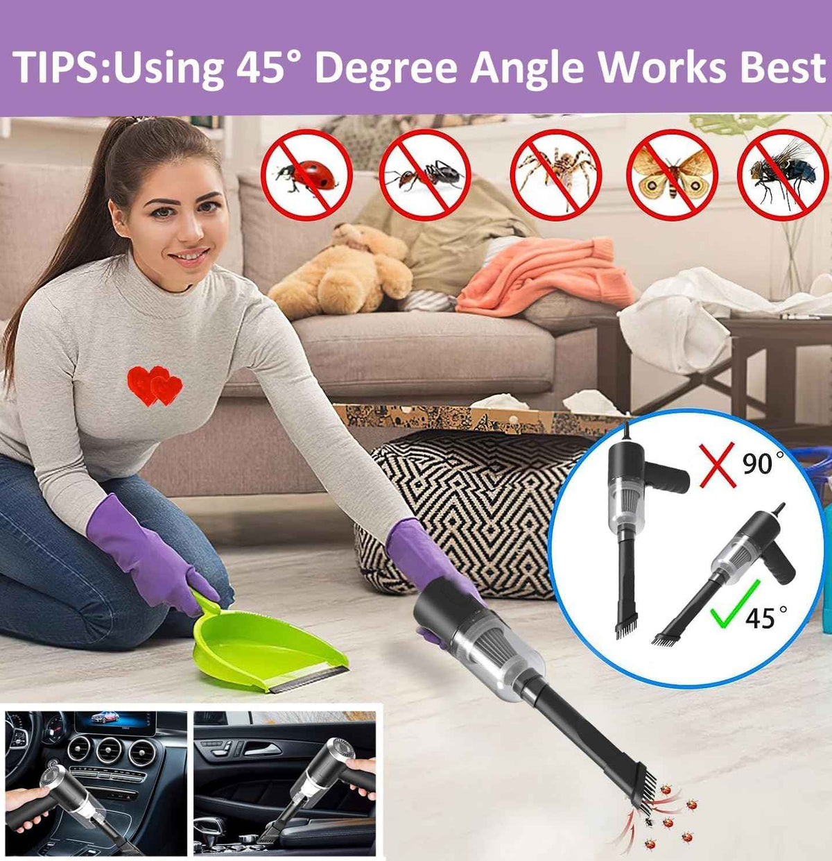 Portable Handheld Vacuum Cleaner – packaging and contents