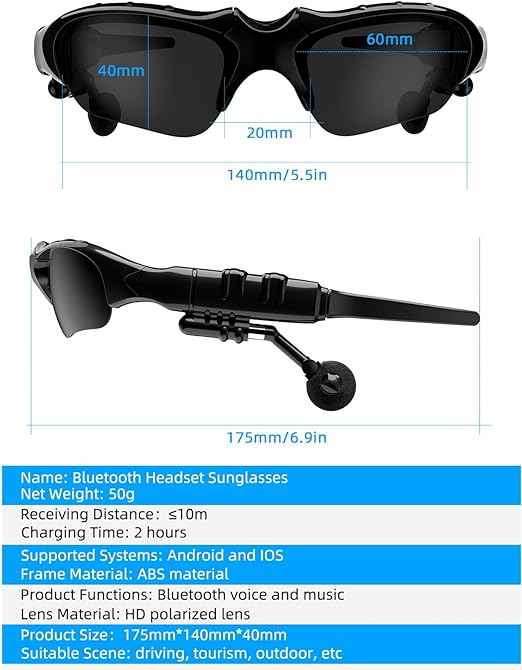 Wireless Bluetooth Headset Sunglasses – in use