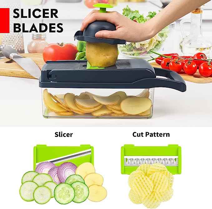 Vegetable Cutter Chopper and Slicer – side view