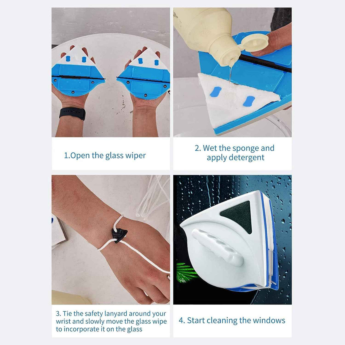 Doublefaced Glass Cleaner Magnetic – in use