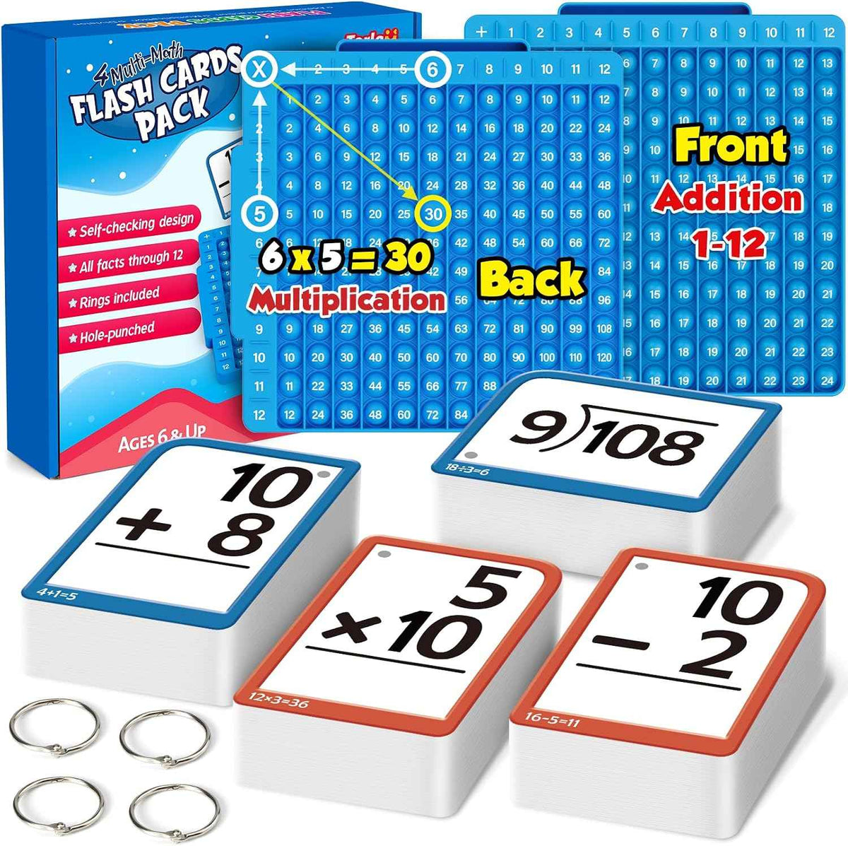Math Fidget Toy with Flash Cards
