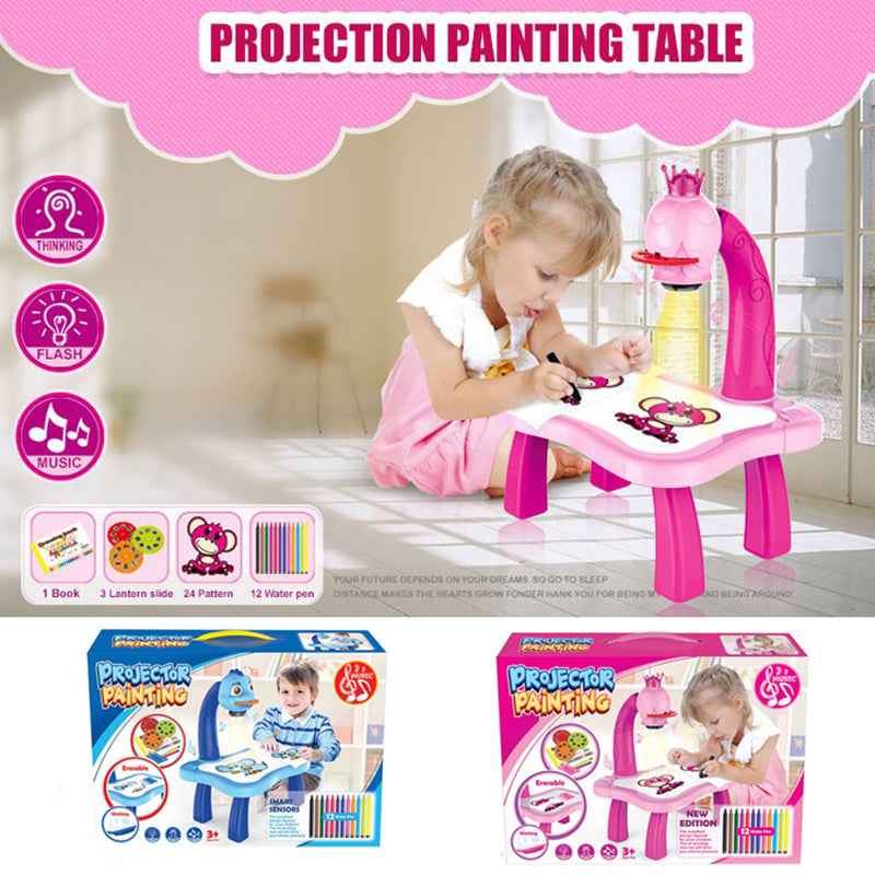 Kids Projector Drawing Table – side view