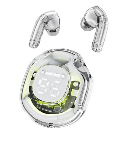 T8 Crystal Wireless Earphones – detail view
