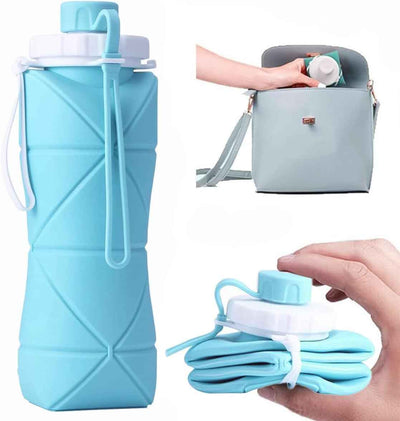 Silicone Folding Water Bottle with Strap