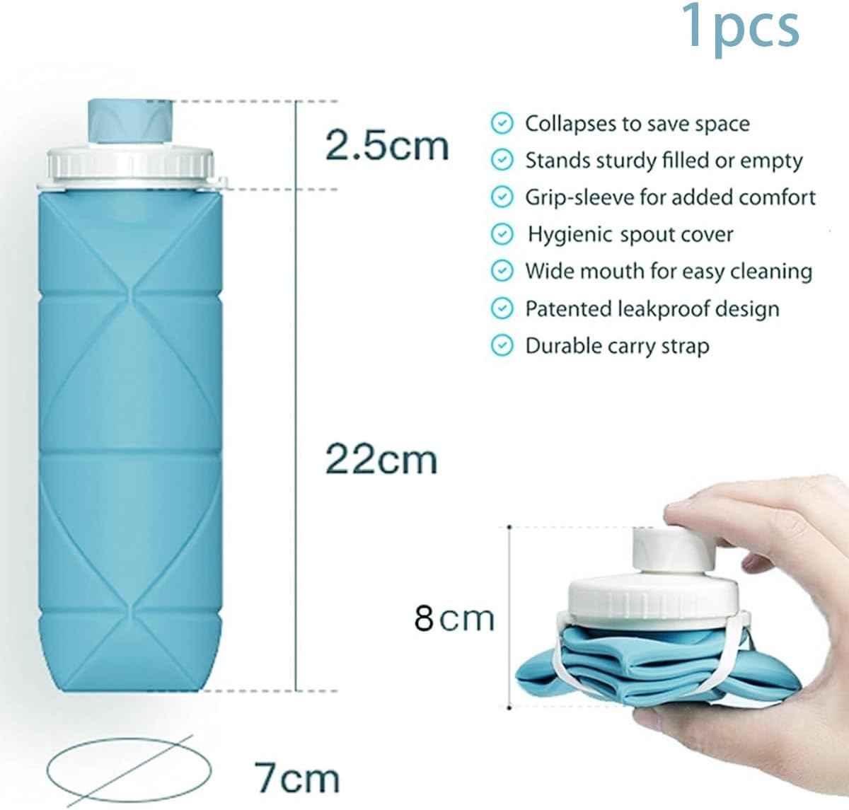 Silicone Folding Water Bottle with Strap