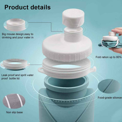 Silicone Folding Water Bottle with Strap