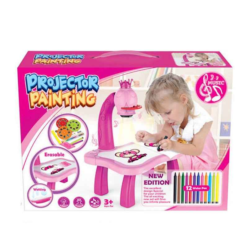 Kids Projector Drawing Table – in use