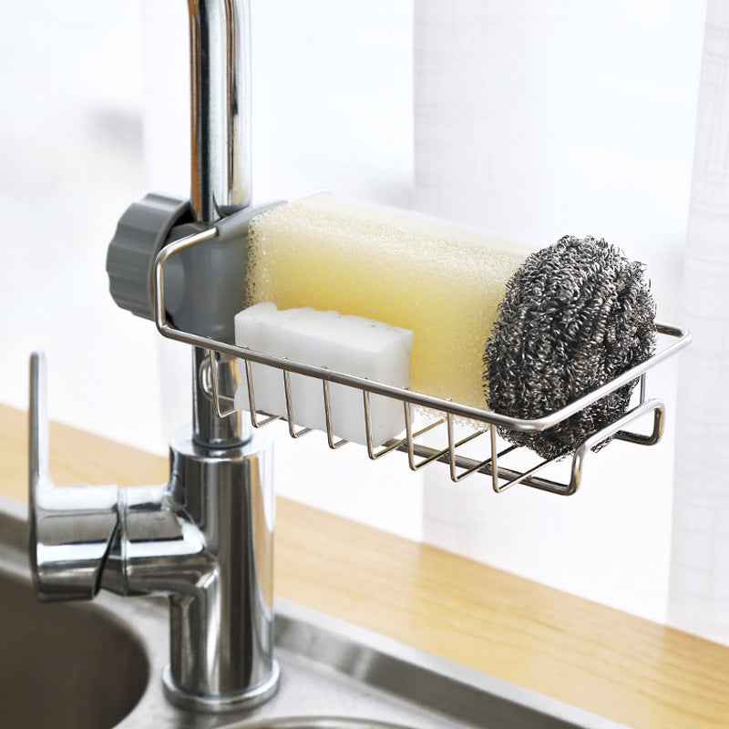 Stainless Steel Faucet Shelf – front view
