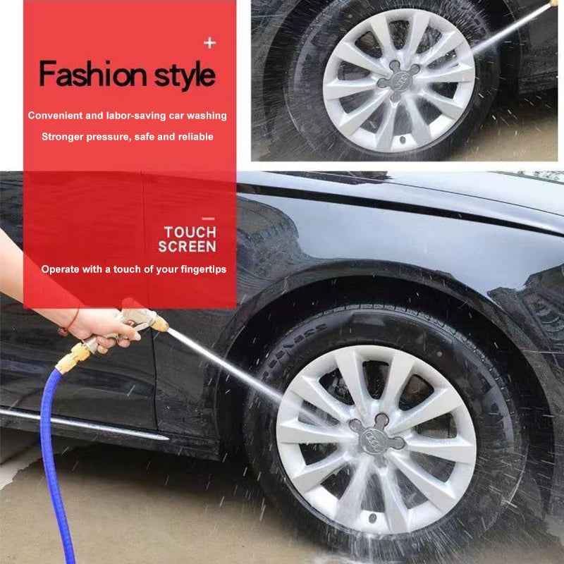 Expandable Garden Hose with Spray Nozzle – front view