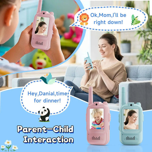 2-Piece Rechargeable Kids Video Walkie Talkie