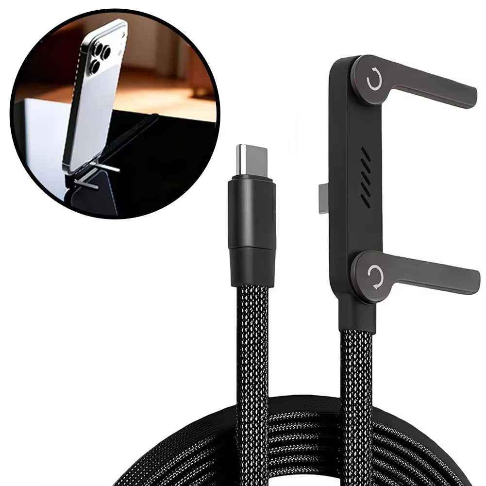240W USB-C Fast Charging Cable with Phone Stand