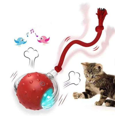 Electric Cat Rolling Ball with LED & Teaser Tail