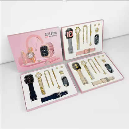 A58 Smart Watch 5-in-1 Couple Gift Set – image 2