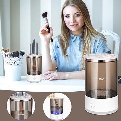 Automatic multi-brush cleaner on a dressing table