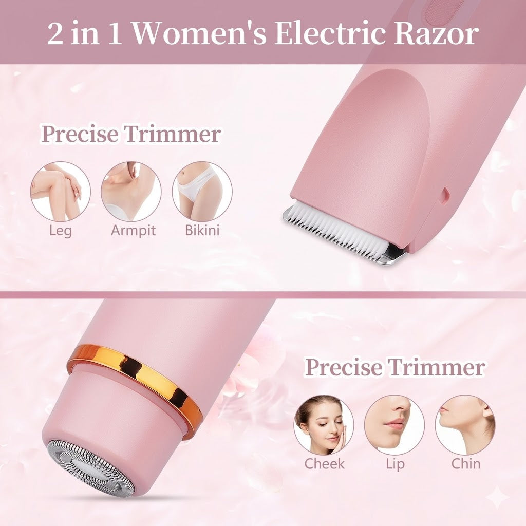2 in 1 Dual Head Shaver Women (ماكينة حلاقة نسائية مزدوجة الرأس)