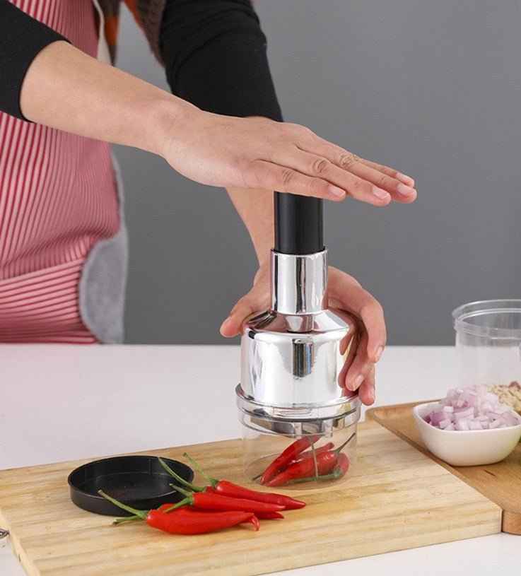 Stainless Steel Clap Chopper – Garlic and Vegetable Cutter