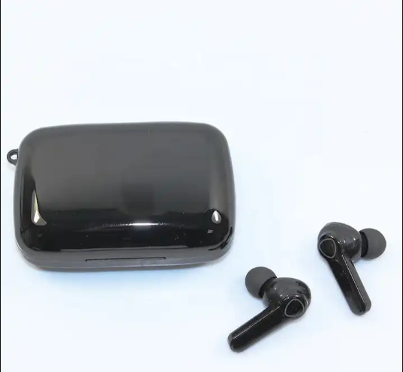 Black M19 Bluetooth Earphones – front view