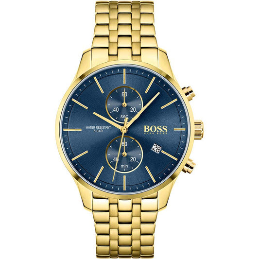 Hugo Boss Men S Watch Associate Yellow Gold Blue Hb1513841