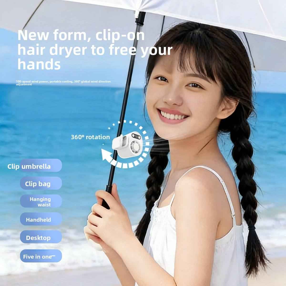 Waist Clip Portable Fan with Digital Display