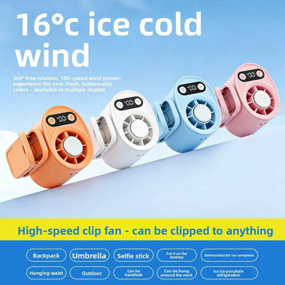 Waist Clip Portable Fan with Digital Display