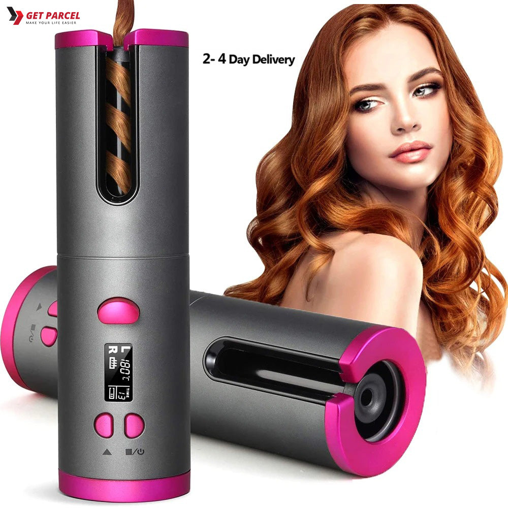 Cordless Automatic Hair Curler with LCD Display