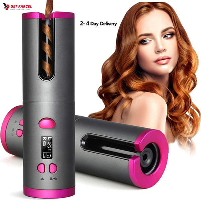 Cordless Automatic Hair Curler with LCD Display