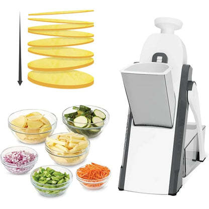 Manual Vegetable Cutter – 4-in-1 Adjustable Mandoline Slicer