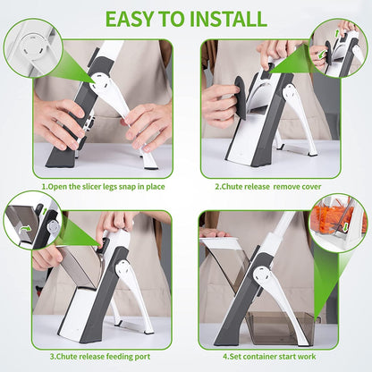 Manual Vegetable Cutter – 4-in-1 Adjustable Mandoline Slicer
