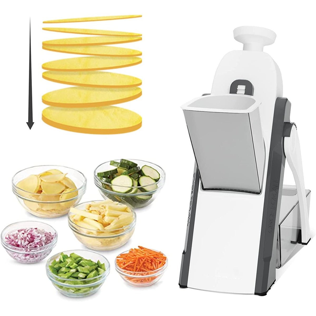 Manual Vegetable Cutter – 4-in-1 Adjustable Mandoline Slicer