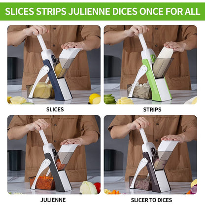 Manual Vegetable Cutter – 4-in-1 Adjustable Mandoline Slicer