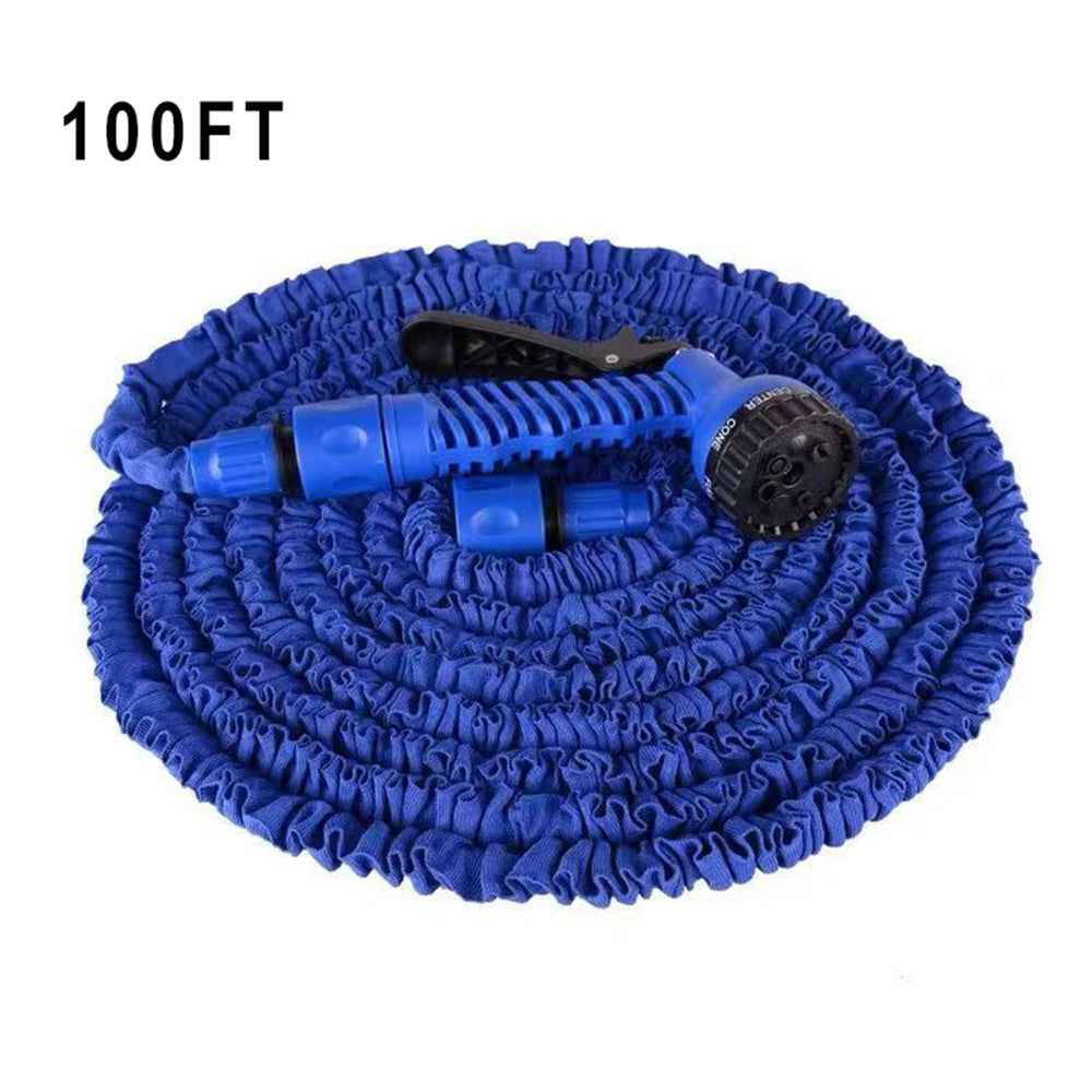 Expandable Garden Hose with Spray Nozzle – side view