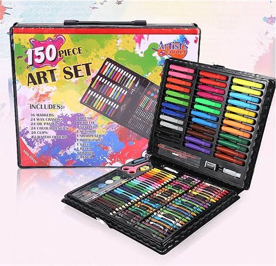 150-Piece Kids Painting & Art Set with Durable Aluminum Case