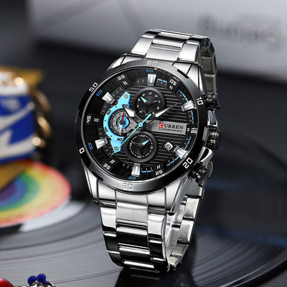 Curren Luxury Chronograph Men's Stainless Steel Watch