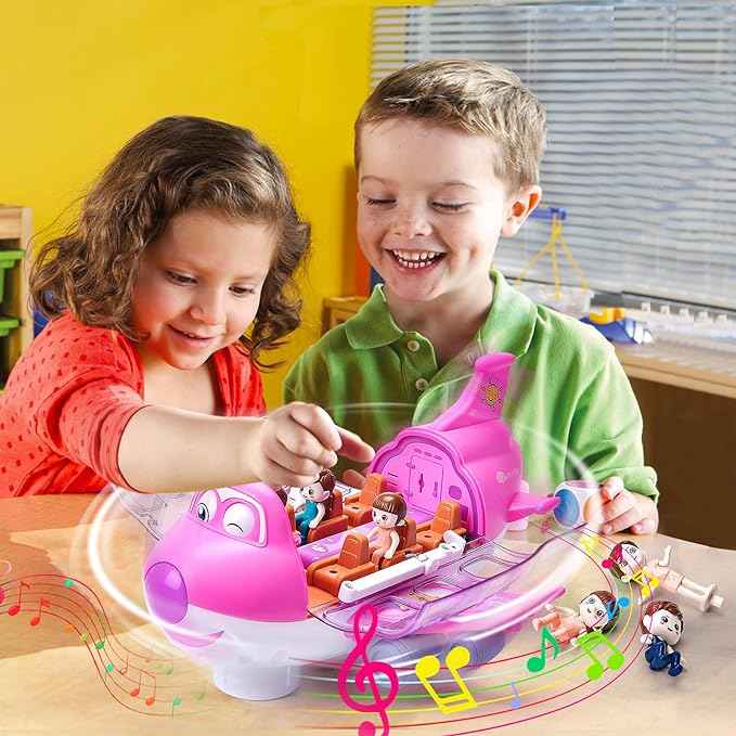 Rotating Electric Airplane Toy with Lights & Sounds