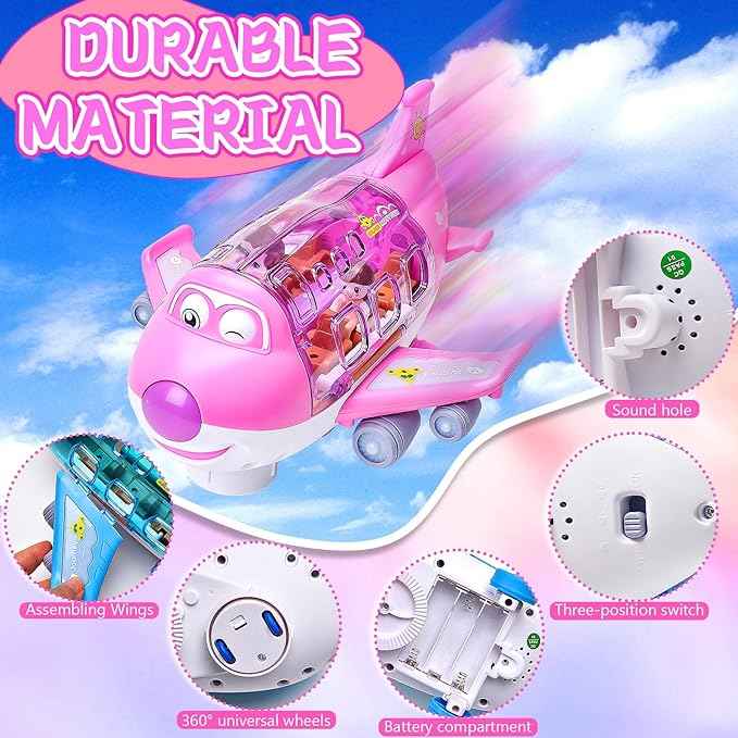 Rotating Electric Airplane Toy with Lights & Sounds