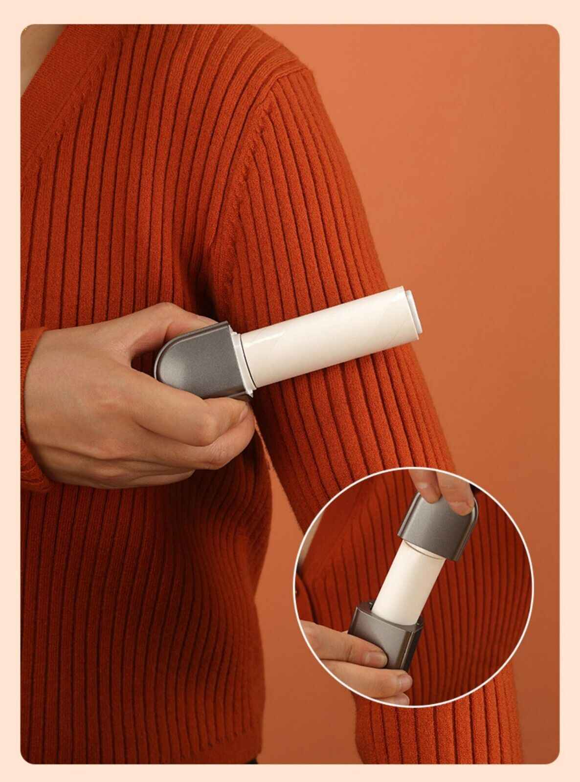 Rechargeable Lint Remover – in use