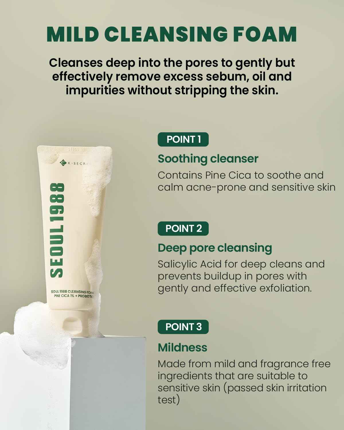 Seoul 1988 Pine Cica Cleansing Foam – 150 ml