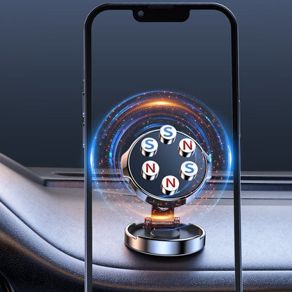 Magnetic Car Phone Holder – 360° Rotating, Height Adjustable