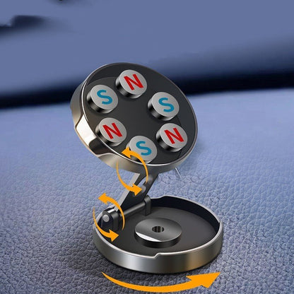Magnetic Car Phone Holder – 360° Rotating, Height Adjustable