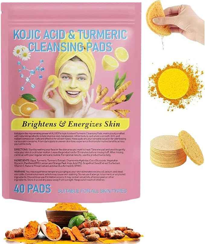 Kojic Acid & Turmeric Cleansing Pads – 40 Pads